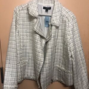 ANN TAYLOR Tweed Moto Jacket 14P NWT